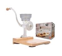 Corona Cast Iron Grain Mill with Wooden Table, Manual Grinder with Table For Corn, Rice, Lentils, Chickpeas, Cast Iron Grinder For Domestic Use