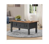 Corona Charcoal 1 Drawer Coffee Table Solid Wood Pine Wooden Painted Dark Grey