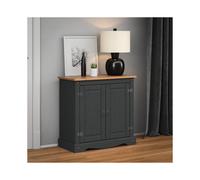 Corona Charcoal 2 Door Cupboard Sideboard Dark Grey Wooden Pine
