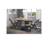 Corona Butterfly Drop Leaf Dining Table and 4 Chairs Charcoal Grey Pine Wooden