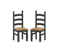Corona Charcoal Dining Chairs x2 Dark Grey Wooden