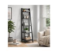 Corona Charcoal Ladder Bookcase Leaning Shelving Solid Wood Pine