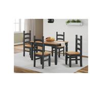 Corona Charcoal Small Extending Dining Table & 4 Chairs