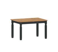 Corona Charcoal Small Extending Dining Table Dark Grey Solid Wood Pine