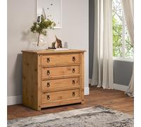 Corona Chest of Drawers Rustic 4 Drawer Mexican Small Solid Wood Pine Wooden