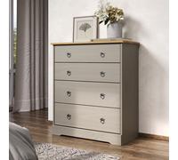 Core Products Grey Corona Classic 4 Drawer Chest Of Drawers, Grey