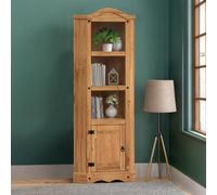 Corona Corner Display Unit Bookcase Solid Pine Furniture