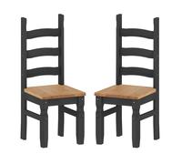Corona Charcoal Dining Chairs x2 Dark Grey Wooden