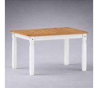 Corona Dining Table 4'0 White Wax Solid Wood Pine Wooden Painted Mexican Kitchen