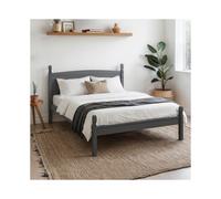 Corona Double Bed Frame Charcoal Grey 4'6" Low End Solid Wood Pine