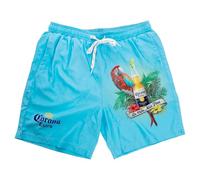 Corona Extra La Vida Mas Fina Tropical Board Shorts (UK, Alpha, S, Regular, Regular) Blue