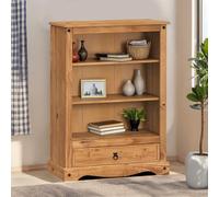 Corona Furniture Corona 1 Drawer Bookcase Solid Wood Pine Wooden Mexican Style Small Low Open Display Shelves Shelving Office Living Room Dining Kitchen 110cm High 81cm Wide 30cm Deep
