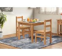 Corona Furniture Corona Rio Dining Table & 2 Chairs Solid Wood Pine Wooden Kitchen Conservatory Seating Mexican Style Square Small 75cm High 80cm Wide 80cm Deep