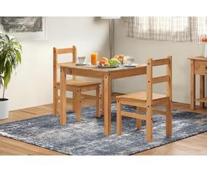 Corona Furniture Corona Rio Dining Table & 2 Chairs Solid Wood Pine Wooden Kitchen Conservatory Seating Mexican Style Square Small 75cm High 80cm Wide 80cm Deep