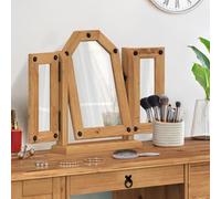 Corona Furniture Corona Triple Mirror For Dressing Table Solid Wood Mexican Pine Wooden Hinged Sides Tiled Angled Bedroom 51cm High. 74cm Wide. 11cm Deep.