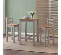 Corona Grey Wax Bistro Set Dining Furniture
