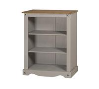 Corona Grey Small Bookcase Solid Wood Mexican Pine