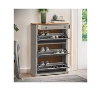 Corona Grey Wax 1 Drawer 3 Shelf Shoe Rack Chest