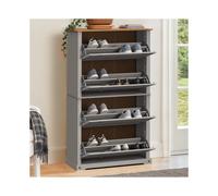 Corona Grey Wax 4 Shelf Shoe Rack Chest Wooden Storage