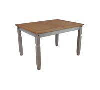 Mercers Furniture Corona Grey Wax 4'0" Dining Table Solid Pine With Mexican Styling, Grey