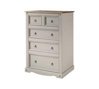 Corona Grey Wax LARGE 2+3 Chest Of Drawers Solid Pine Wooden