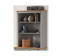 Corona Small Dresser Top Solid Wood Pine Wooden Sideboard Topper Open Display - Distressed Grey Wax