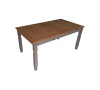 Mercers Furniture Corona Grey Wax Small Extending Dining Table Solid Pine With Mexican Styling, Grey