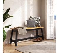 Corona Live Edge Large Dining Bench, Black or Grey Wax - Rustic Solid Wood