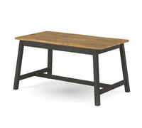 Corona Live Edge Large Dining Table, Grey or Black Wax - Rustic Solid Wood