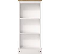 Corona Low Narrow Bookcase - White Mexican Pine