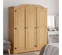 Vidaxl Wardrobe Mexican Pine Corona Range 3 Doors Grey Wardrobes