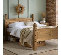 Corona Mexican Solid Pine High Foot End 135cm Bedstead Double bed Frame