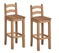 Mercers Furniture Corona Bar Stools - Pine, 1 Pair Solid Wood