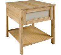 Corona Rattan Side End Lamp Table in Distressed Wax Pine Effect