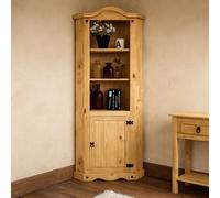 Corona Rustic 1 Door Corner Bookcase Display Unit