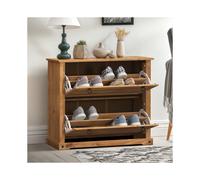 Corona Shoe Rack Storage 2 Shelf Chest Wooden Pine