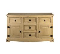 Corona Sideboard 2 Door 5 Drawer Solid Pine Mexican Wood Chest