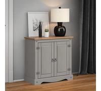 Corona Grey Wax 2 Door Cupboard Sideboard Solid Pine Furniture