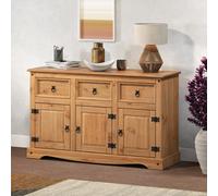 Corona Sideboard Large 3 Door 3 Drawer Solid Wood Pine Wooden