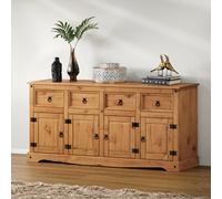 Corona Sideboard Large 4 Door 4 Drawer Solid Wood Mexican Pine Wooden Cabinet