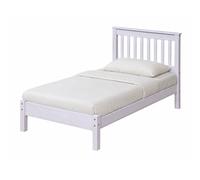 Core Products, Premium Corona White 3'0 Single Slatted Low-End Bedstead, White Wax Pine H100.0Cm X W101.6Cm X D201.5Cm