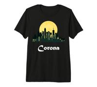 Corona Skyline - Glowing Moon Corona City Night Premium T-Shirt