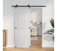Corona Sliding Barn Door Solid Pine Wood 80 x 210 cm Waxed Space Saving for Indoor Use Ideal as Room Door, Interior Door, Kitchen, Office, Stylish Wooden Door