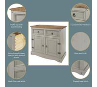 Core Products Halea Small Pine Sideboard - Grey, Grey