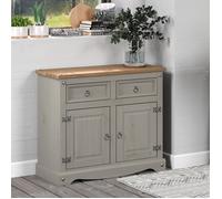 Corona Small Sideboard With 2 Doors, 2 Drawers - H80.6cm x W91cm x D43cm Core Products Grey One Size