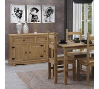 Corona Small Sideboard With 2 Doors, 2 Drawers - H80.6cm x W91cm x D43cm Core Products Light Brown One Size