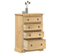 Corona Solid Pine Chest of Drawers 80cm Tallboy Bedroom Storage Cabinet