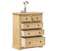 Corona Solid Pine Chest of Drawers 92cm Tallboy Bedroom Storage Cabinet