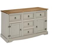 Corona Solid Pine furniture Grey Wax TV Sideboard Bookcase Coffee Table Nest