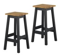 Corona Solid Pine Live Edge Stools Dining Tables Benches - Natural Pine & Black